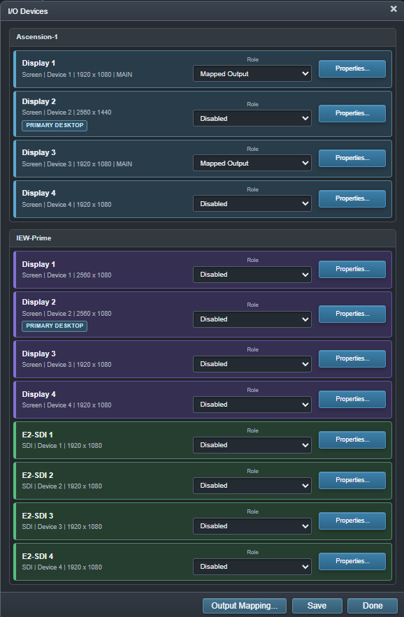 Ascension I/O device inventory