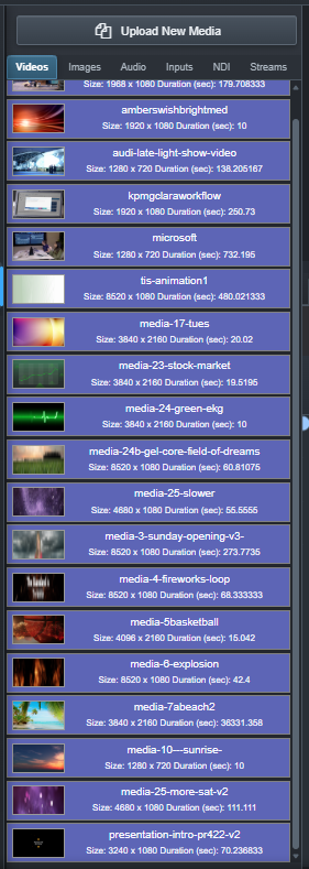 Ascension media library list