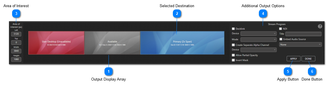 Display Selection Panel
