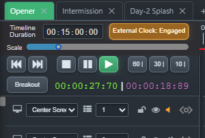 Timeline transport detail showing Breakout control