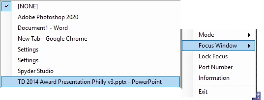 AV-Key target application selection menu
