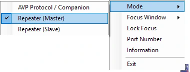 AV-Key operating mode menu