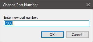AV-Key UDP port configuration dialog