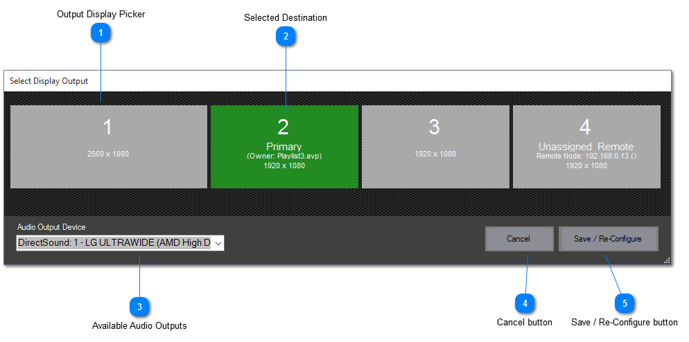 Display Output Selection Tool